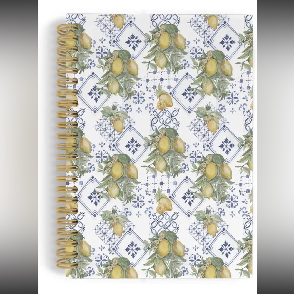 Lemon Yellow Spiral Notebook, Hardcover Journal 5.5"x8.3" 164 pg, Le Cadeau